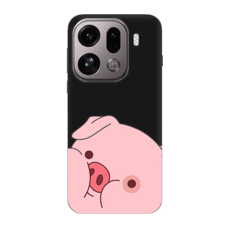 Oppo Find X9 Pro Piggy 2 Black Colored Silicone TPU Θήκη